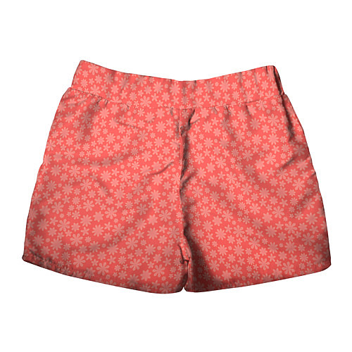 Женские шорты Коралловый в цветочек паттерн / 3D-принт – фото 2