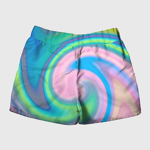 Женские шорты Абстрактный разноцветный круговорот / 3D-принт – фото 2
