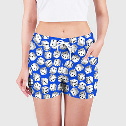 Шорты женские Игральные кубики узор, цвет: 3D-принт — фото 2