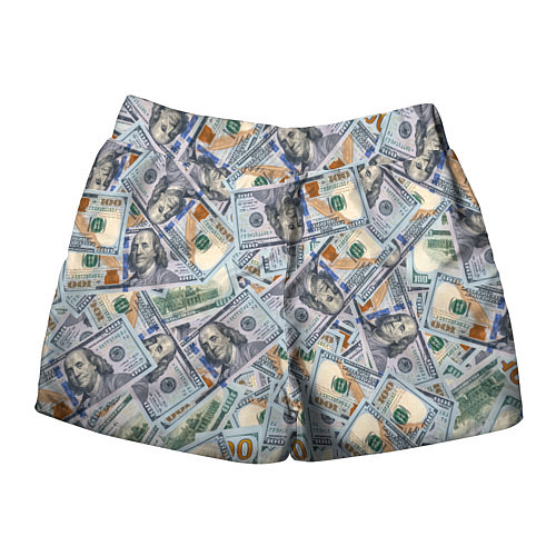 Женские шорты Банкноты сто долларов / 3D-принт – фото 2