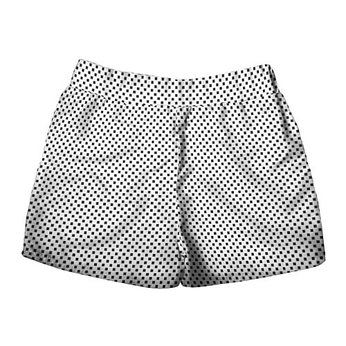 Женские шорты Белый в маленький чёрный квадрат / 3D-принт – фото 2
