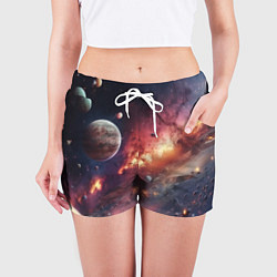 Шорты женские Космический мир, цвет: 3D-принт — фото 2