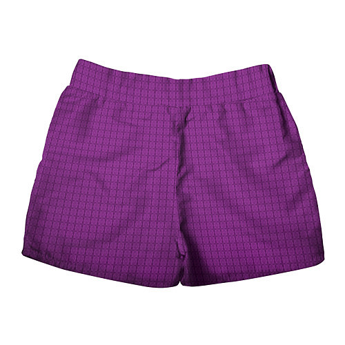 Женские шорты Ярко-фиолетовый однотонный с рисуноком / 3D-принт – фото 2