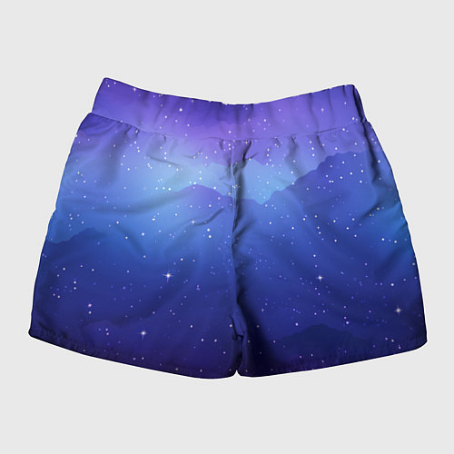 Женские шорты Синий космос и звезды / 3D-принт – фото 2