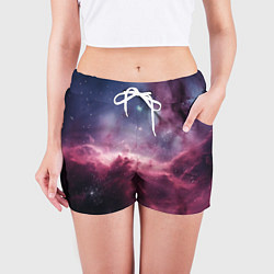 Шорты женские Абстрактный космос фантастика, цвет: 3D-принт — фото 2