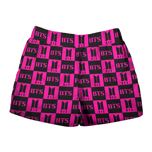 Женские шорты BTS pattern pink logo / 3D-принт – фото 2