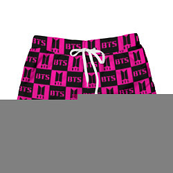 Шорты женские BTS pattern pink logo, цвет: 3D-принт