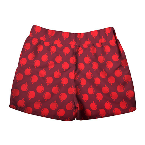 Женские шорты Паттерн с красными яблоками / 3D-принт – фото 2