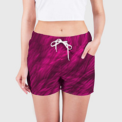 Шорты женские Мех в цвете маджента, цвет: 3D-принт — фото 2