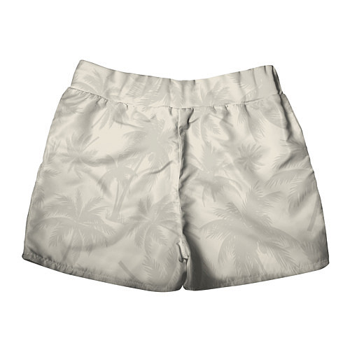 Женские шорты Бежевые пальмы паттерн / 3D-принт – фото 2