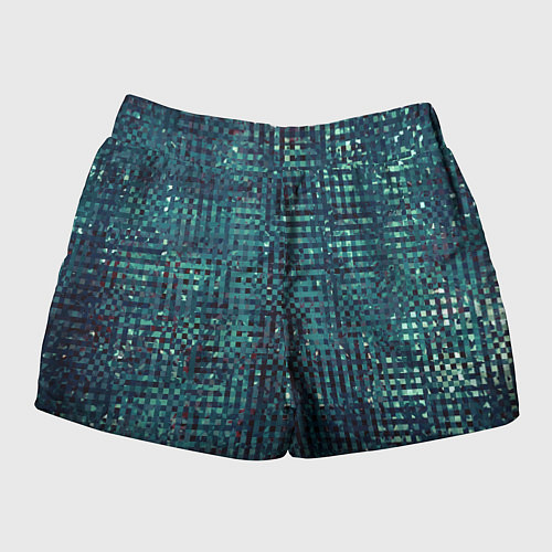 Женские шорты Сине-бирюзовый абстрактный / 3D-принт – фото 2
