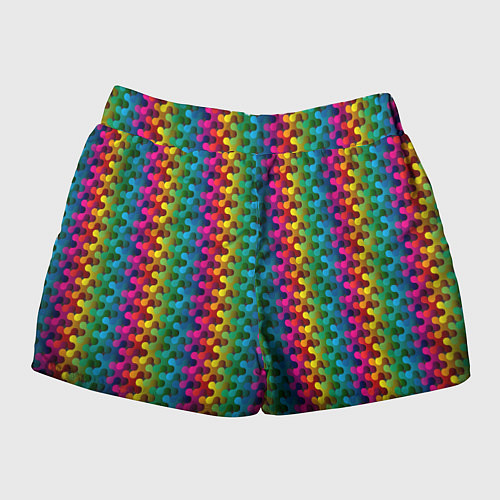 Женские шорты Радужный разноцветный узор / 3D-принт – фото 2