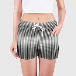 Шорты женские Серые вертикальные линии, цвет: 3D-принт — фото 2