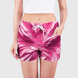 Шорты женские Розовые ломанные линии, цвет: 3D-принт — фото 2