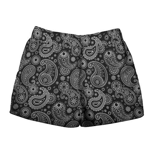 Женские шорты Пейсли на черном / 3D-принт – фото 2