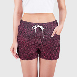 Шорты женские Бордовая абстрактная рябь, цвет: 3D-принт — фото 2