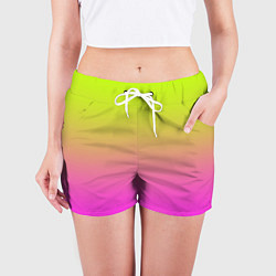 Шорты женские Градиент яркий, цвет: 3D-принт — фото 2