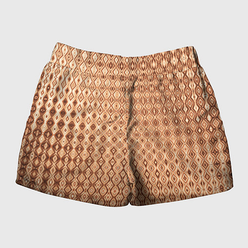 Женские шорты Светлый коричневый абстрактный узор / 3D-принт – фото 2