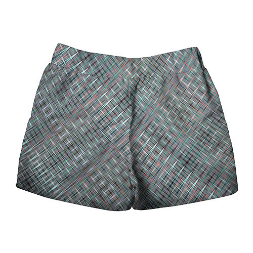 Женские шорты Тёмный бирюзовый текстурированный / 3D-принт – фото 2