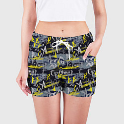 Шорты женские Hip hop wall, цвет: 3D-принт — фото 2