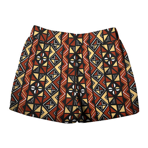 Женские шорты Африканский мавританский орнамент / 3D-принт – фото 2