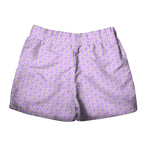 Женские шорты Паттерн сиреневый цветочный / 3D-принт – фото 2