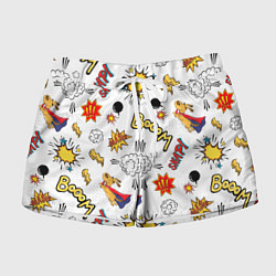 Шорты женские Комикс изображение с собакой pop art, цвет: 3D-принт