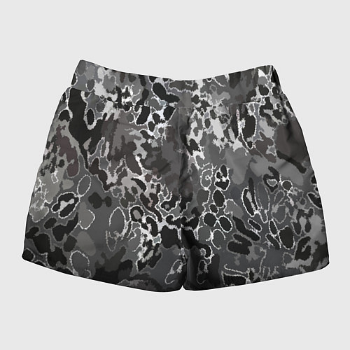 Женские шорты Чёрно-серый абстракция / 3D-принт – фото 2