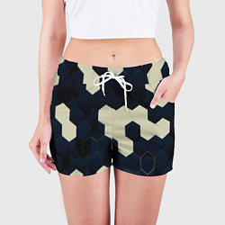 Шорты женские Соты абстракция, цвет: 3D-принт — фото 2