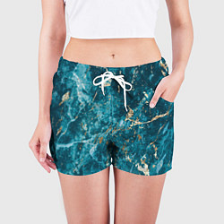 Шорты женские Мраморная текстура с золотом, цвет: 3D-принт — фото 2