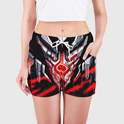 Шорты женские Абстрактная красная руна, цвет: 3D-принт — фото 2