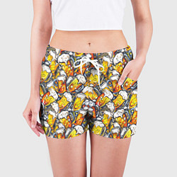 Шорты женские Граффити пиво пенное, цвет: 3D-принт — фото 2