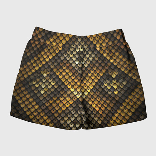 Женские шорты Кольчуга - металлическая чешуя змеи / 3D-принт – фото 2