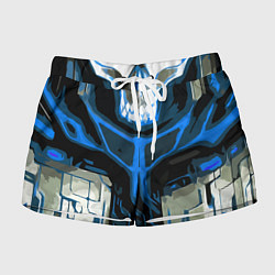 Женские шорты Blue stripes on a black and white background