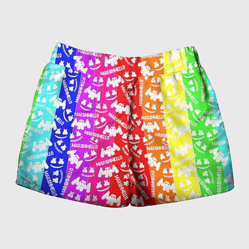 Женские шорты Marshmello rainbow / 3D-принт – фото 2