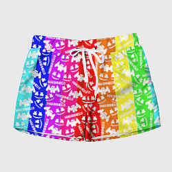Шорты женские Marshmello rainbow, цвет: 3D-принт