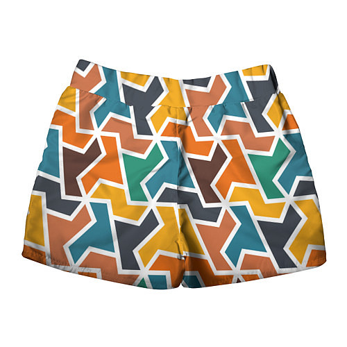 Женские шорты Геометрический узор разноцветный / 3D-принт – фото 2