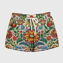 Женские шорты Русские классические узоры и орнамент