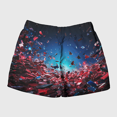 Женские шорты Осколки плит в движении / 3D-принт – фото 2