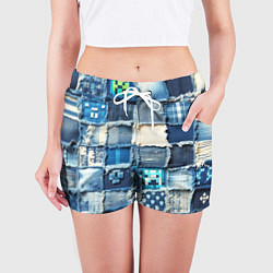 Шорты женские Пэчворк из Minecraft, цвет: 3D-принт — фото 2