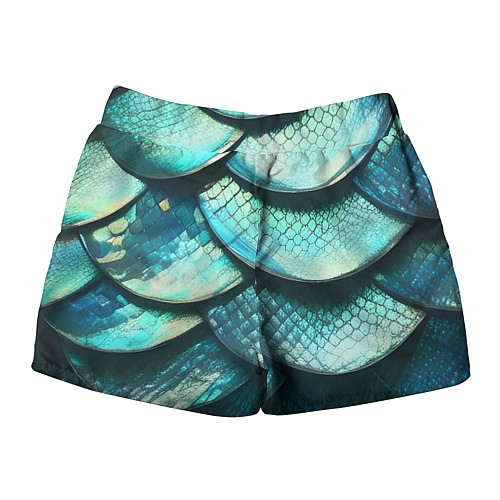 Женские шорты Чешуя крупной рыбы / 3D-принт – фото 2