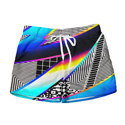 Женские шорты Neon stripes geometry