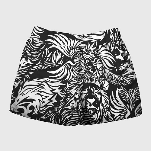 Женские шорты Лев и орел в виде узоров / 3D-принт – фото 2
