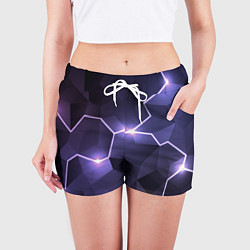 Шорты женские Молниеносная геометрия с подсветкой, цвет: 3D-принт — фото 2