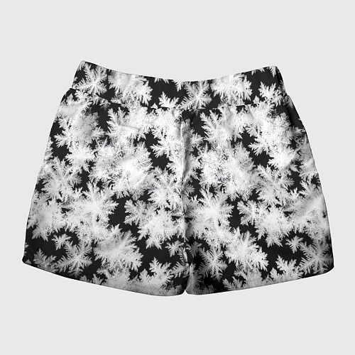 Женские шорты Снежинки на стекле / 3D-принт – фото 2