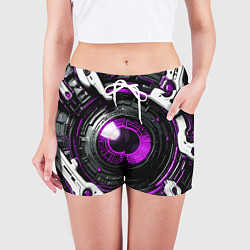 Шорты женские Фиолетовая сфера киберпанк, цвет: 3D-принт — фото 2