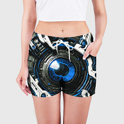 Шорты женские Синяя сфера киберпанк, цвет: 3D-принт — фото 2