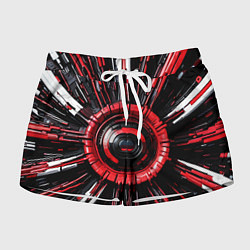 Женские шорты Чёрно-красная сфера киберпанк