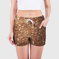 Шорты женские Золотые частицы, цвет: 3D-принт — фото 2