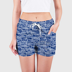Шорты женские Паттерн с узлами водопроводного лабиринта, цвет: 3D-принт — фото 2